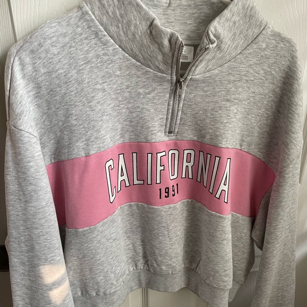 H&M-Girls Hoodie Cropped: Large